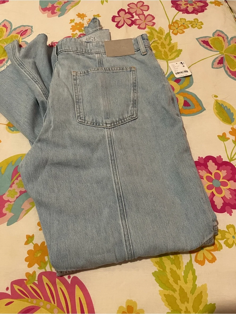 Free People Light Blue Wide-Leg Flare Jeans